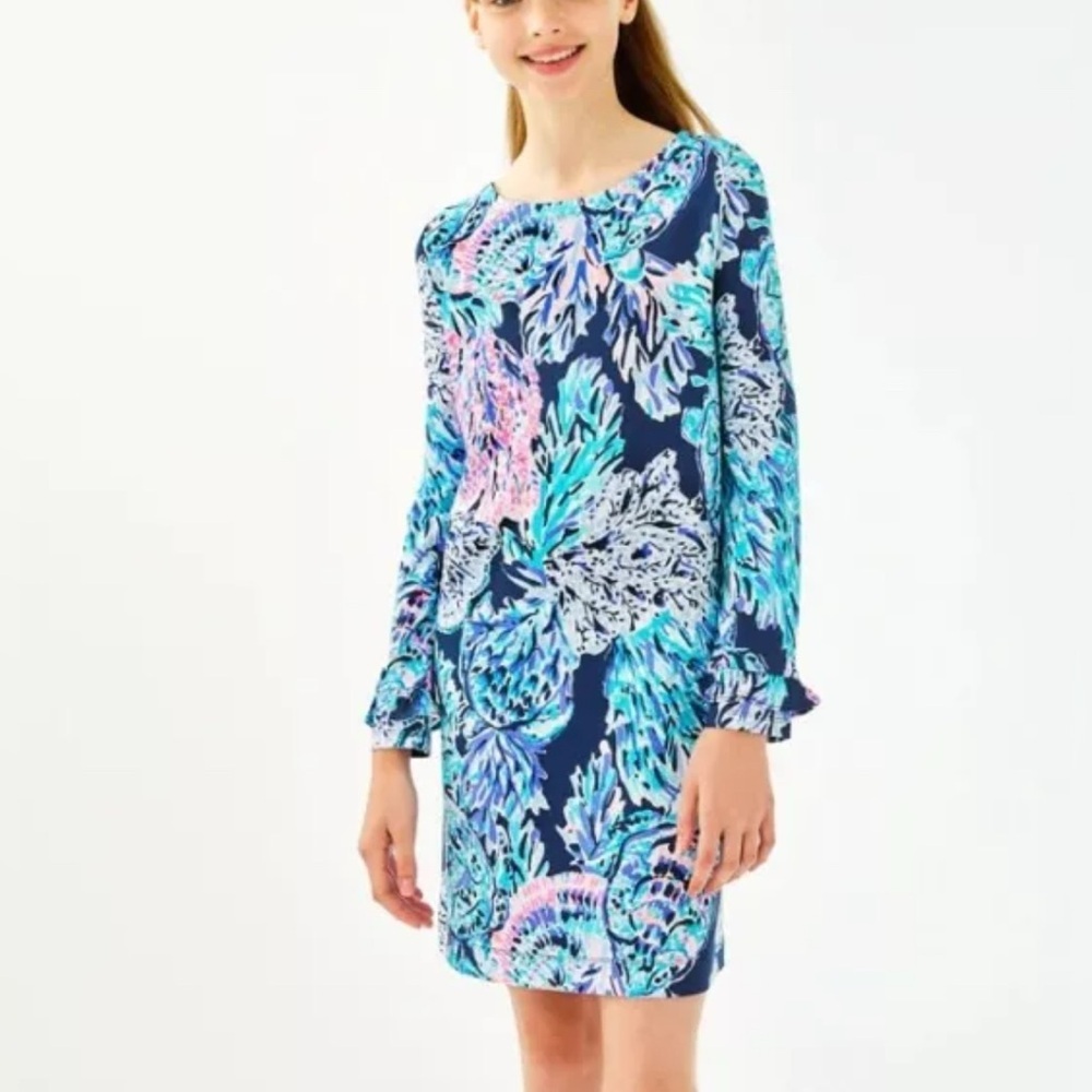Lilly Pulitzer Party In Paradise Girls Mini Sophie Ruffle Dress XL (12-14)